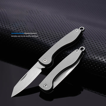 Mini Folding Titanium Utility Knife Portable Pocket Knife Camping Food Processing Food Construction Repair Outdoor Equipment Keychain Mouth